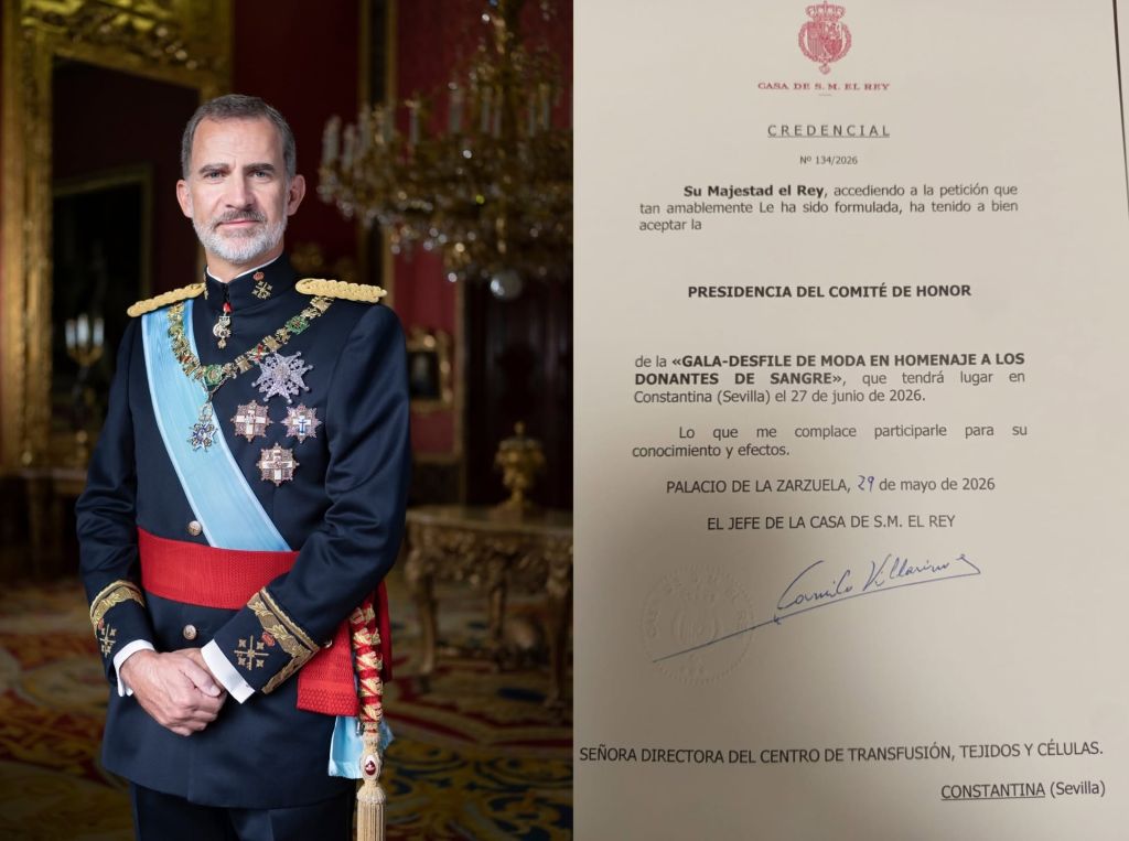 El Rey acepta presidir el comité de honor de la gala-desfile homenaje a los donantes de sangre en Constantina