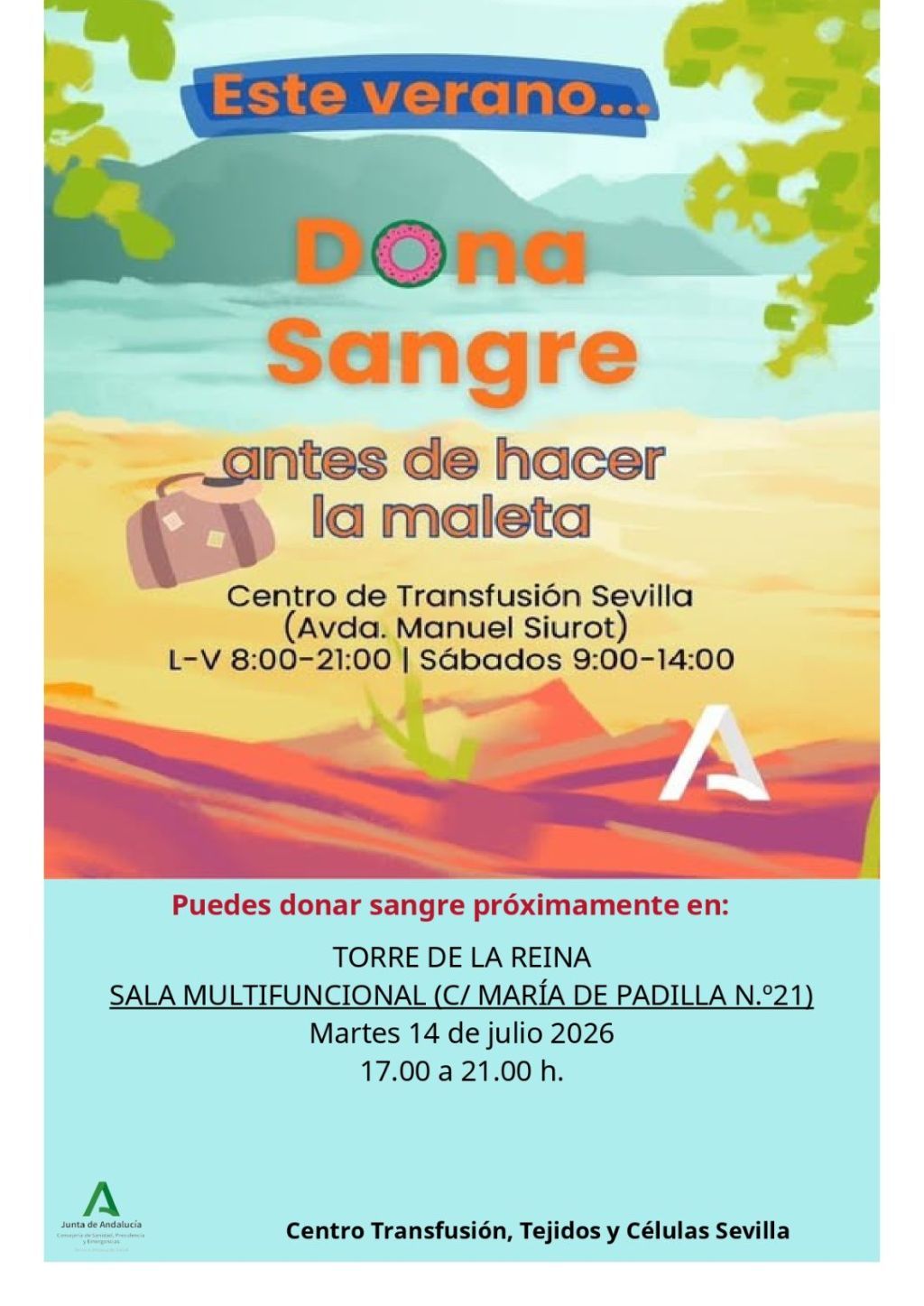 Jornada de donación de sangre en la sala multiusos de Torre de la Reina