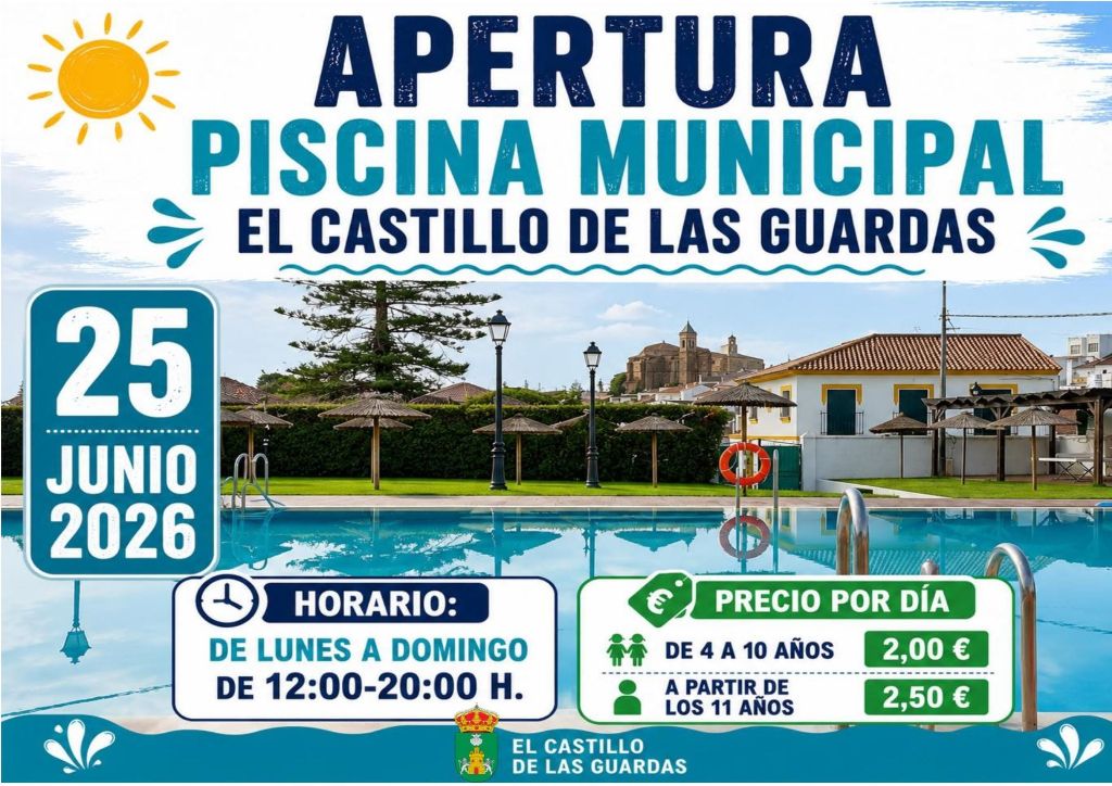 La Piscina Municipal de El Castillo de las Guardas abrirá una nueva temporada de verano
