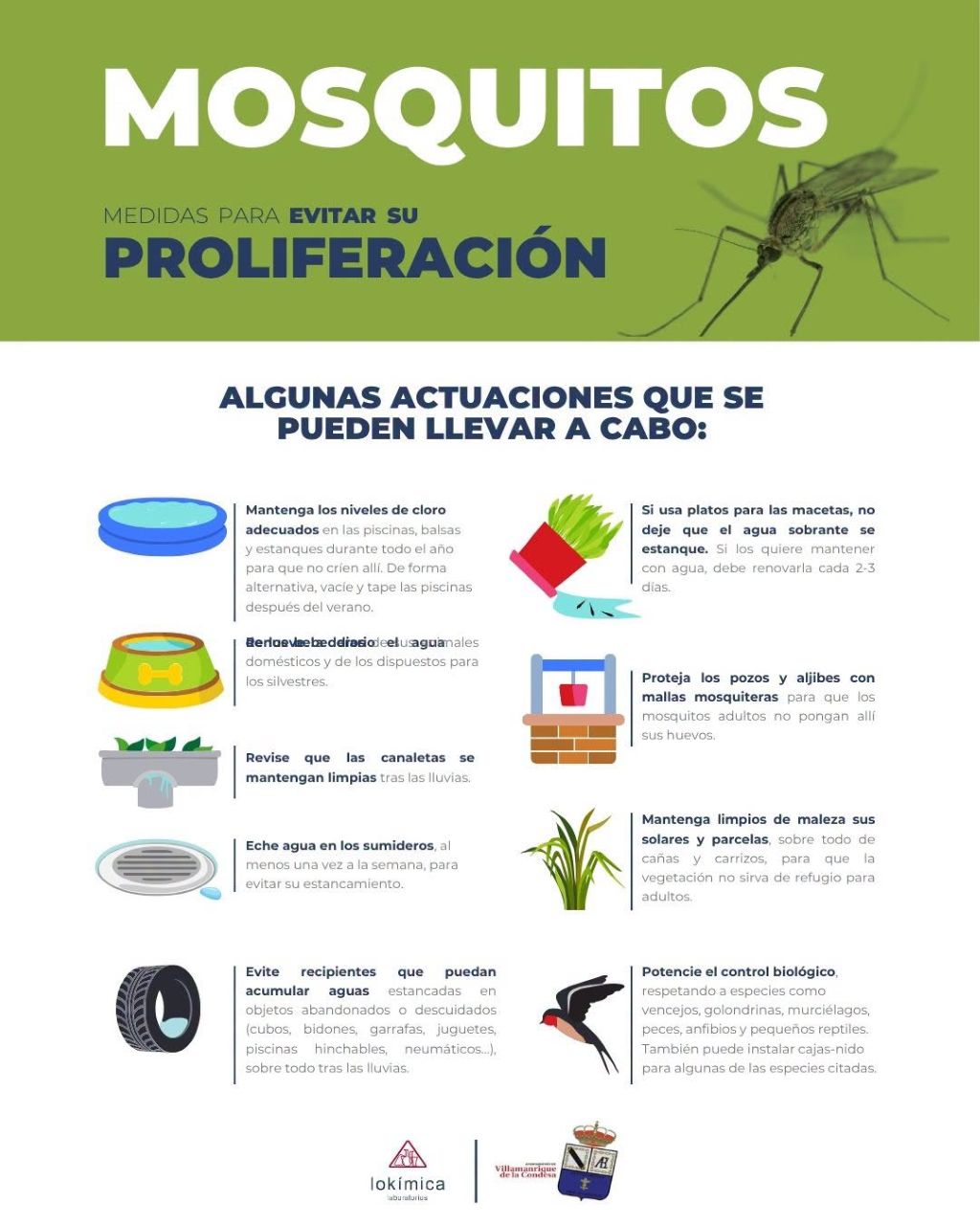 Villamanrique de la Condesa refuerza la prevención frente al mosquito transmisor de la fiebre del Nilo con una campaña informativa