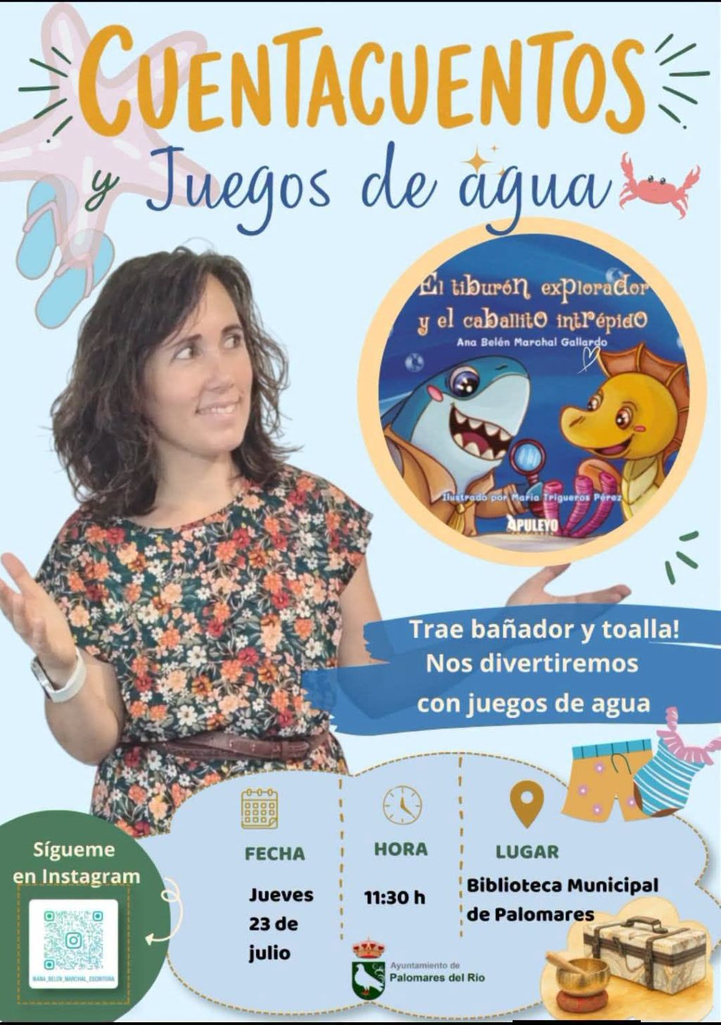 La Biblioteca Municipal de Palomares del Río acogerá una mañana de cuentos, juegos de agua y aventuras marinas