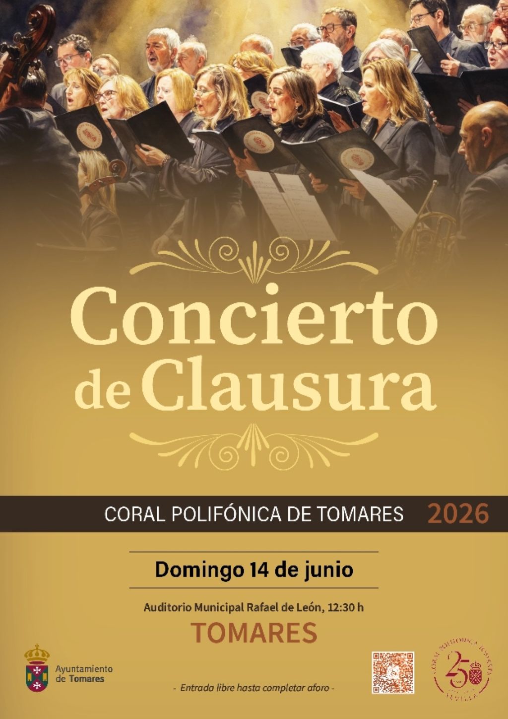 La Coral Polifónica de Tomares ofrecerá este domingo, 14 de junio, su concierto de clausura de la temporada