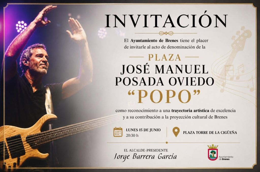 Brenes rendirá homenaje a José Manuel Posada Oviedo 