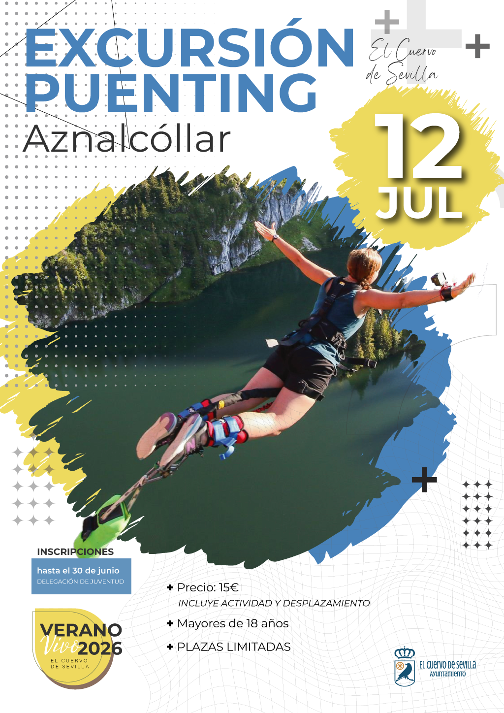 El Cuervo fomenta el ocio alternativo entre sus jóvenes con una excursión para hacer puenting en Aznalcóllar  