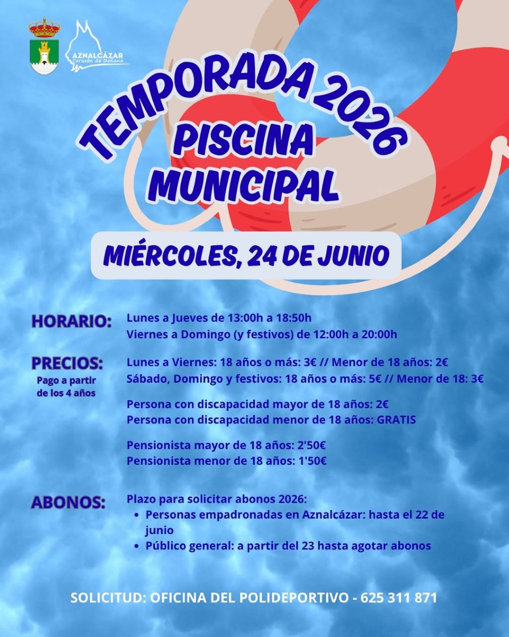 La Piscina Municipal de Aznalcázar ya tiene fecha de apertura para la temporada 2026