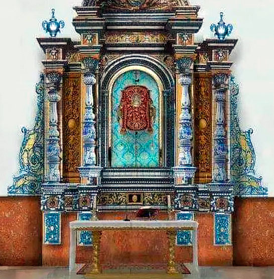 Bendición del nuevo retablo de la capilla de la Hermandad del Rocío de Gelves y traslado de su Simpecado