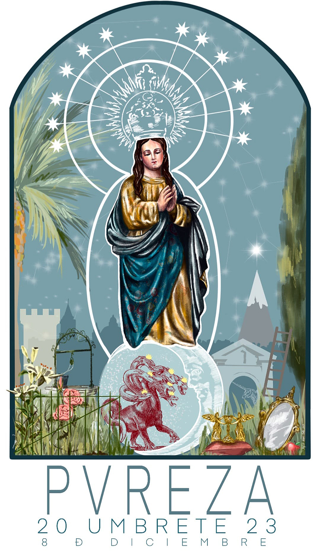 Cartel de las Fiestas de la Inmaculada Concepción de Umbrete 2023