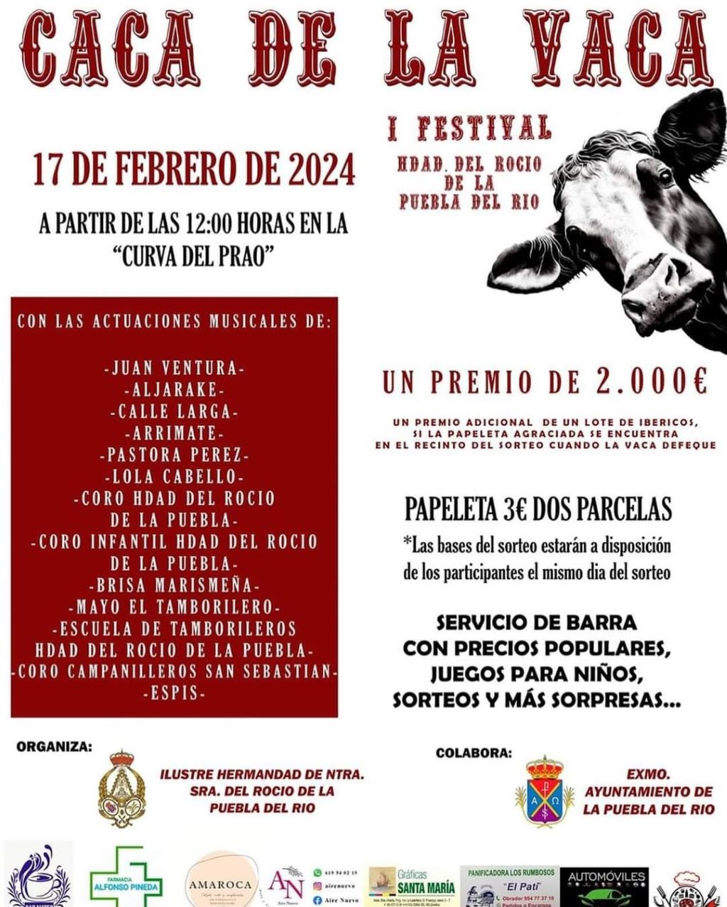 El Festival Caca de la Vaca llega a La Puebla con suculentos premios, ambigú y actuaciones musicales