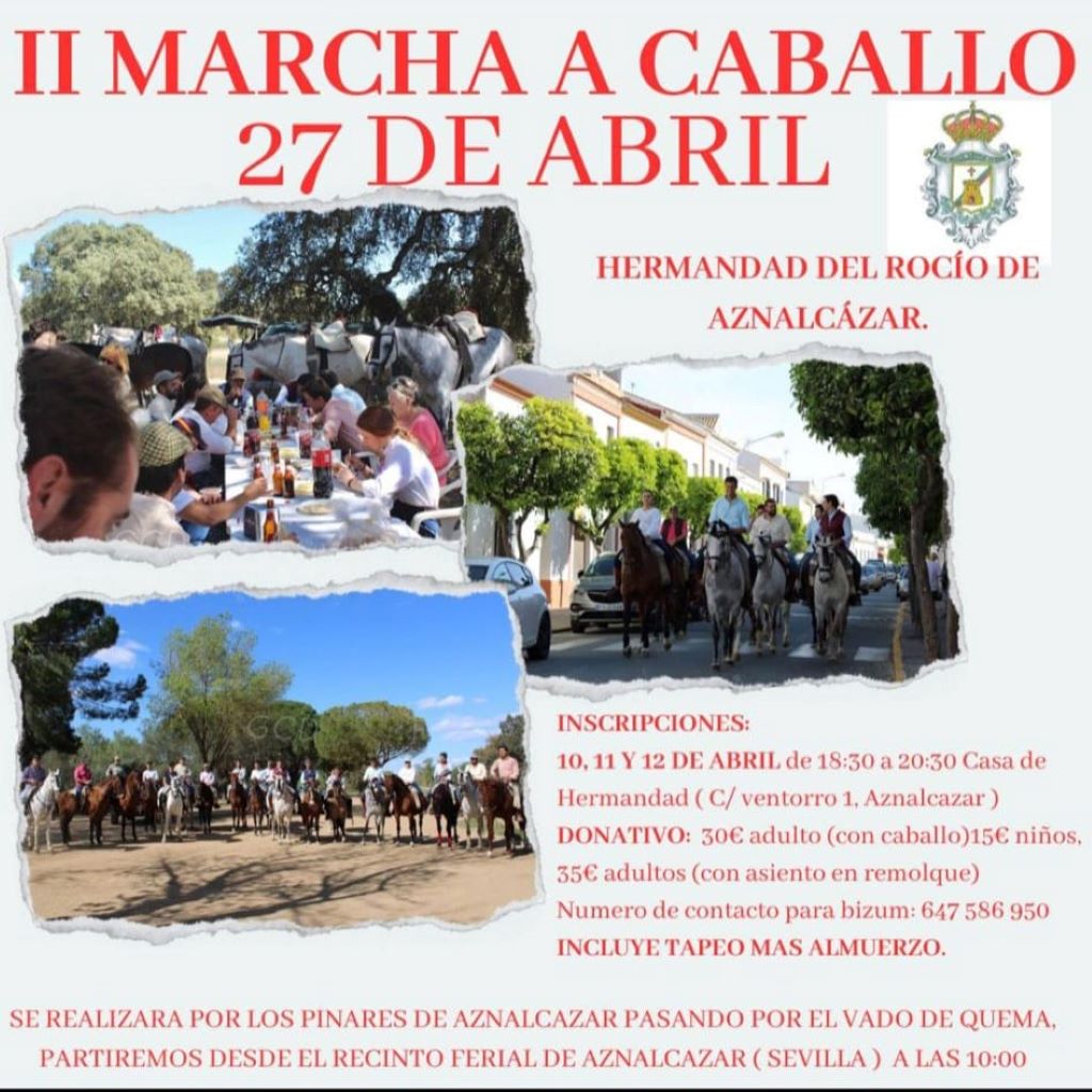 La II Marcha a Caballo de la Hermandad del Rocío de Aznalcázar pone a disposición de los participantes la belleza natural de la zona