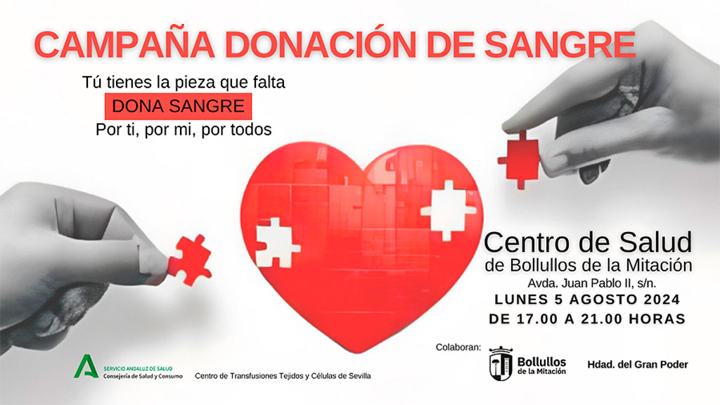 Bollullos acogerá una campaña de donación de sangre y recuerdan que se necesita de todos los grupos