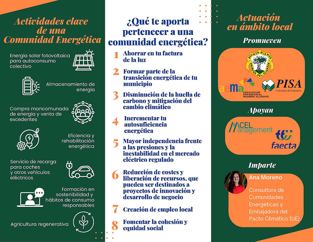 La Comunidad Energética de Mairena del Aljarafe desarrolla el día 28 de noviembre su II Taller Informativo