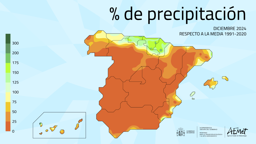 El mes pasado fue el segundo diciembre más seco del siglo XXI