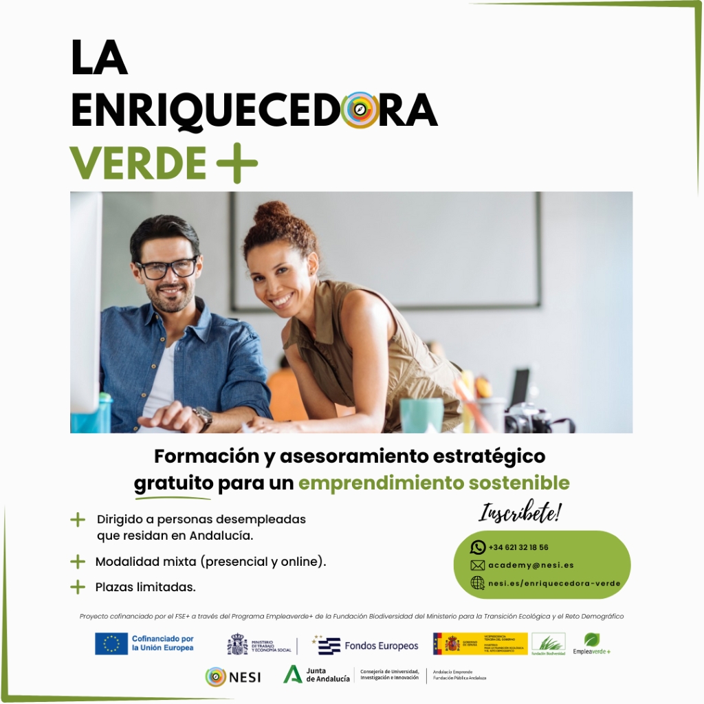Junta y Foro NESI buscan a 100 personas emprendedoras para crear empresas sostenibles en Andalucía