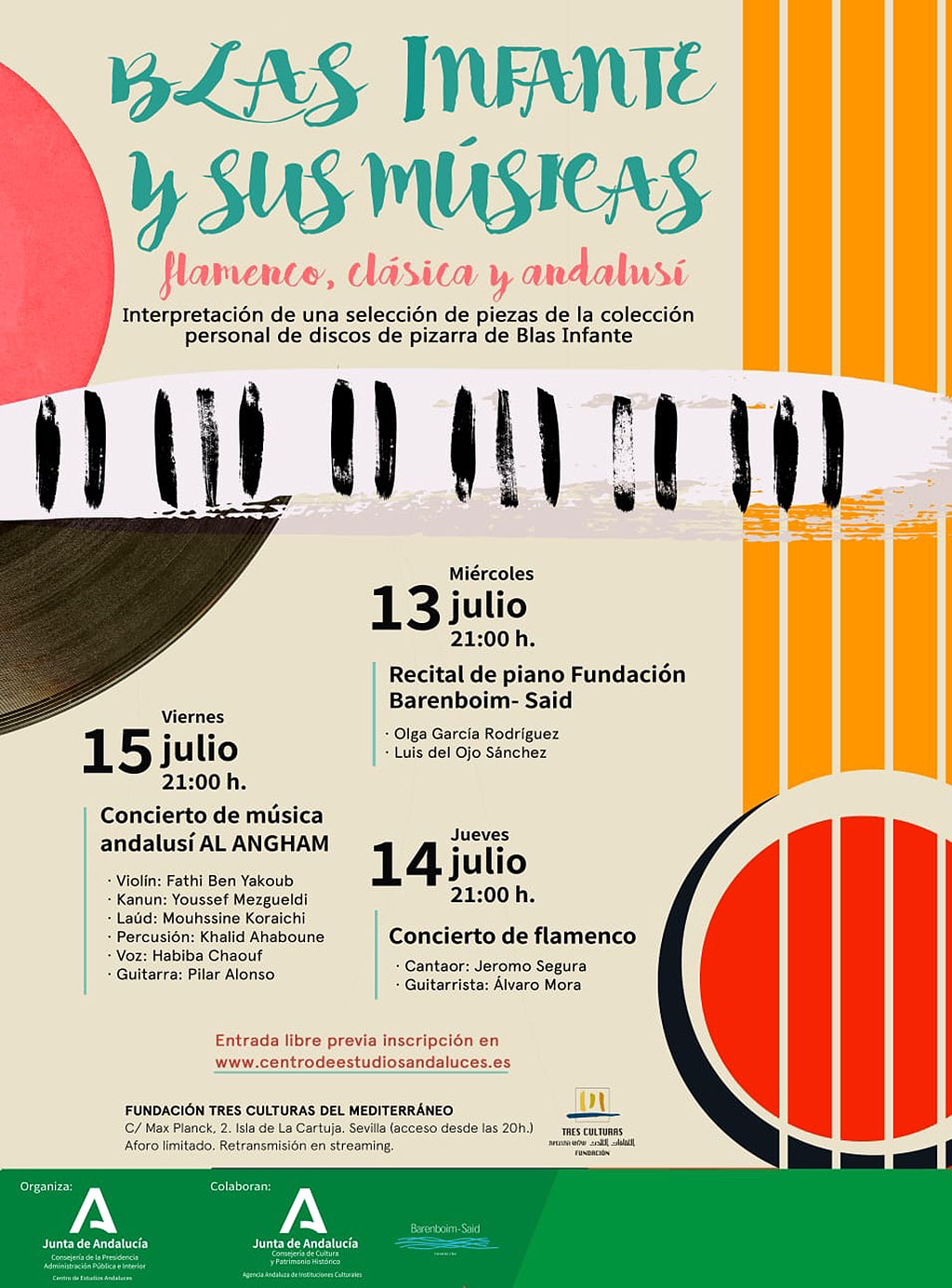 Ciclo de conciertos ‘Blas Infante y sus músicas. Flamenco, clásica y Andalusí’ en la Fundación Tres Culturas del Mediterráneo