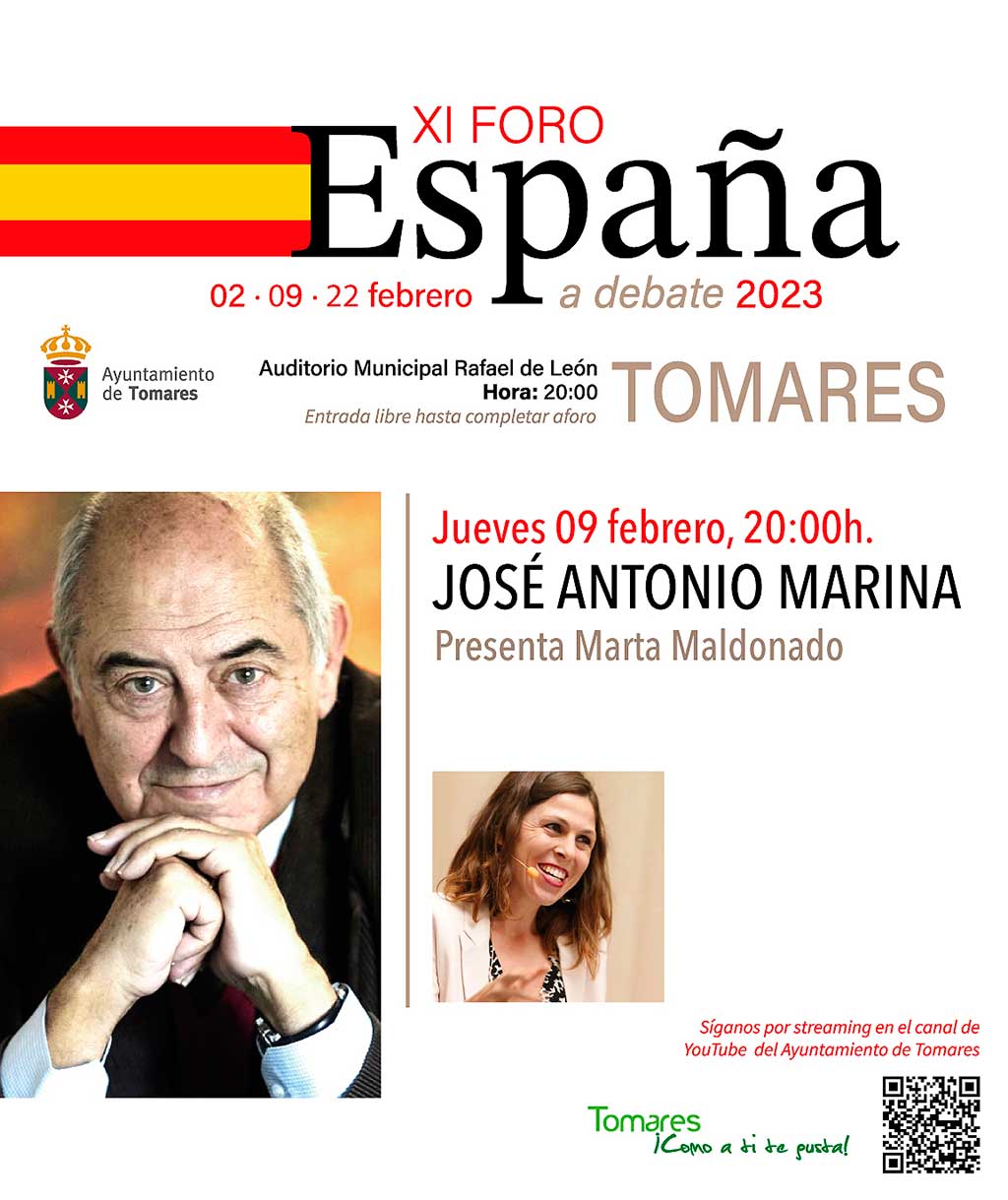 La segunda jornada de <i>España a debate</i> de Tomares estará protagonizada por José Antonio Marina